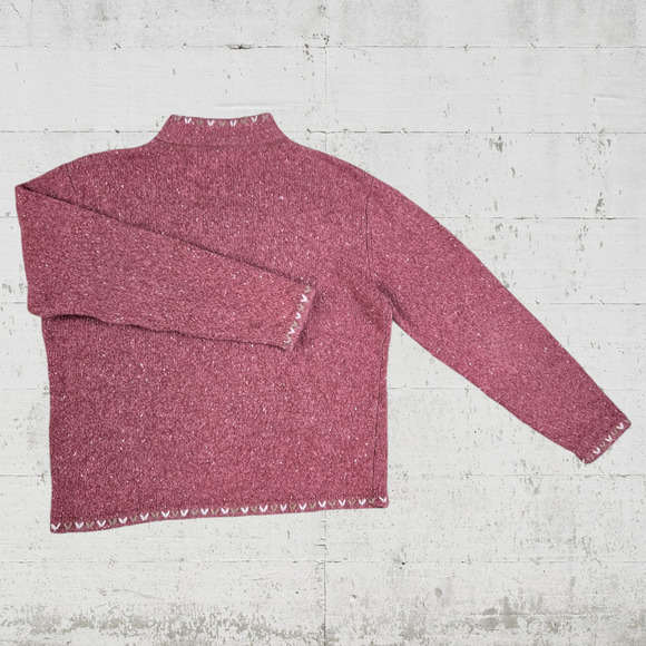 Woolrich Grenadine Mock Neck Wool Blend Quarter Zip Popover Sweater Size Large - Picture 8 of 8